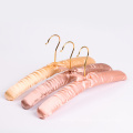 Assessed Supplier PENGFEI silk padded satin hanger with gold hook